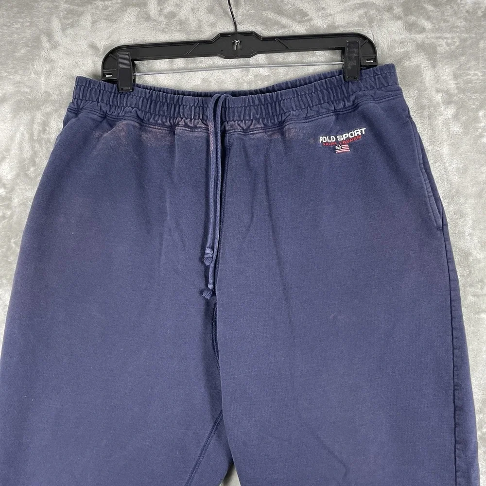 Vtg Polo Ralph Lauren Sport Sweatpants Mens Medium HEAVYWEIGHT Cotton Drawstring